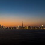 Mortgage and property financing law in Dubai skyline at dusk